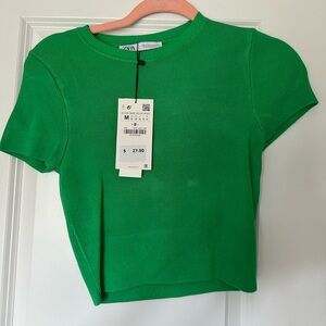 NWT Zara Green Baby Doll Top